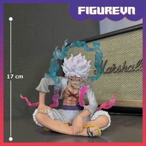 Mô hình Luffy Gear 5 Nika ngồi cười 15 cm - One Piece