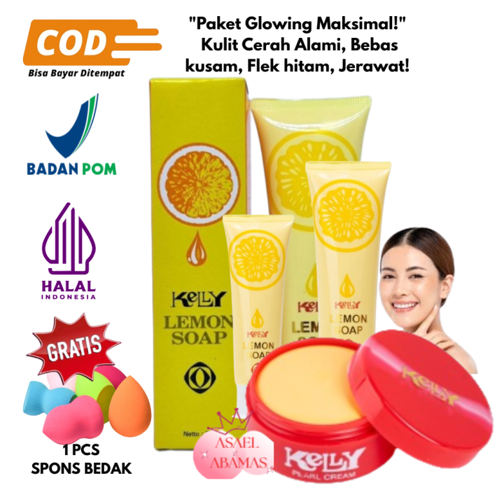 Promo%20Kelly%20Paket%20%20wajah%20Glowing%203%20IN%201%20Cream%20kelly%20Pearl,%20Lemon%20soap%20Original%20%20Halal,%20BPOM%20Gratis%20Masker/Spons%20Bedak%20-%20Image%203