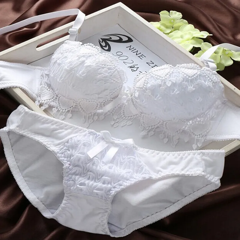 n/a Black Lace Sets Sexy Erotic Lingerie Women's Bra Seamless Underwear  Push Up Bra Lace Panties Pink C D Big Cup Bra Set (Color : White, Size :  80A) : : Clothing