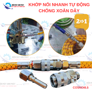 Ốc chống xoắn kết hợp khớp nối nhanh chống xoắn dây phun xịt dây rửa xe áp lực ren 14mm mẫu Đài Loan COSNOI8.5