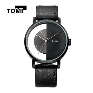 TOI นาฬิกาสำหรับทั้งชายและหญิงดีไซน์แบบโปร่งครึ่งใสดูเป็นกลางนาฬิกาควอตซ์แฟชั่นลำลองพร้อมสายรัด