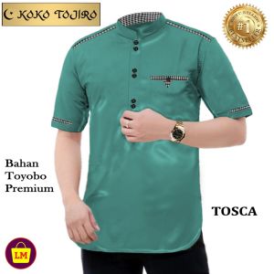 Baju Koko Pria Lengan Pendek El Rumi Motif Kobota Muslim Dewasa Katun Panjang Toyobo