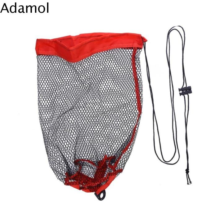 ADAMOL การป้องกันปลา ถุงตาข่ายตกปลา ตะกร้าสำหรับตกปลา เชือกหูรูด กรงตา ...