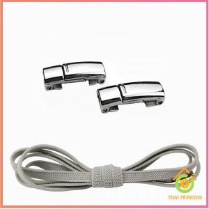 Thai Pioneers เชือกผูกรองเท้า แบบแม่เหล็ก ยืดหยุ่น ใช้งานง่าย สีพื้น จํานวน 1 คู่ Shoelace