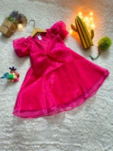 Gaun Pesta Anak Perempuan Organza dengan Payet Motif Floral - Cocok untuk Pra-Sekolah