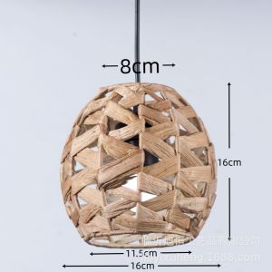 LZD Straw Lampshade Lantern Creative Chinese Style Chandelier Hot Pot Restaurant Tea Room Lampshade B & B R Ceiling Light Rattan Lampshade