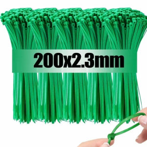 Dizoey 500PCS Plastic Self-locking Nylon Tie Green Cable Tie Heavy Duty Sealing Wrap Strap Multi-Purpose Garden Plant Fastening Ties