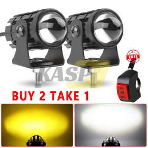 Motorcycle Driving Lights 10-80v Two Colors Led Fog Light Car Truck 20w Waterproof Spotlights (White+Yellow)