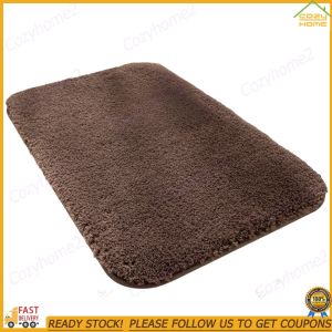 [CY] 50x80cm Fluffy Home Carpets Water Absorbent Bathroom Rug Anti-slip Bathroom Mat Long Hair Plain Solid Color for Bathroom