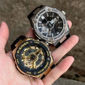 [N-Time]Shop นาฬิกาข้อมือผู้ชาย ดี-Zinner แบรนแท้ หัวเหล็ก กันน้ำได้ 100% สายยาง พร้อมกล่องแบรนด์แถมฟรี