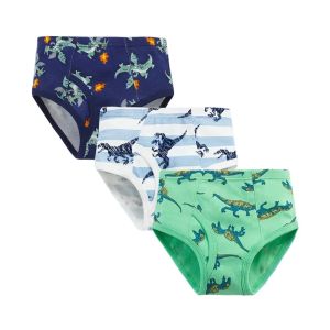 3pcs Per Pack Boys Dinosaur Panties Cotton Student Underpant Teen Briefs Shorts Underwear for Puberty Boys Teenages KF3032026
