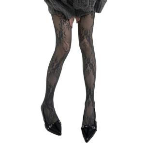 Phụ Nữ xuyên thấu Fishnet Lưới Pantyhose Vớ Thẩm Mỹ Thanh Lịch khoét rỗng Hoa Hoa Mẫu Ren Vớ Xà Cạp