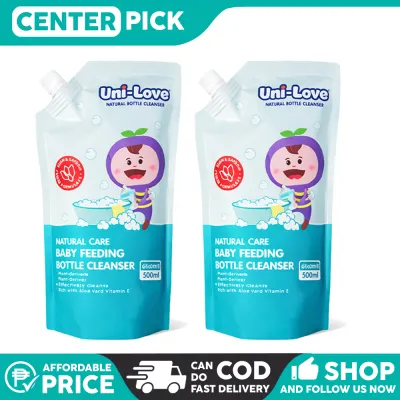 Centerpick 3Pcs Unilove 500Ml Baby Bottle Cleanser | Natural Liquid Non Colorant Safe Bottle Cleaner for Baby Bottles & Nipples | Walang Kulay Safe at Gentle Food Grade Cleaner | Panglinis Dede Pacifier Feeding Set | Baby Care Hygiene Essentials