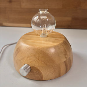EARTH Home Nebulizing Diffuser/ Nebulizer for Pure Essential Oils Handmade Glass Bamboo Base with lighting