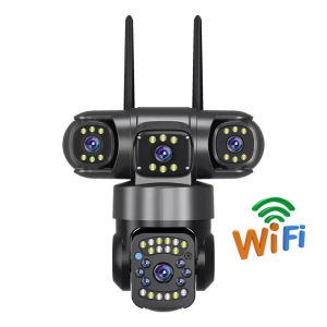V380 CCTV 12MP HD 4G Solar Camera Night Vision PIR Human Detection 6K Wireless Video Surveillance Three Lens