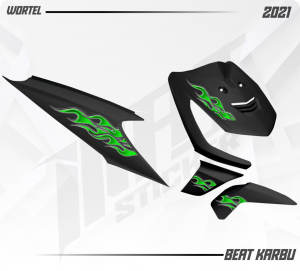 Striping Beat Karbu - Stiker Transparan Beat Karbu Api Vol 4 (Sudah Terpotong)