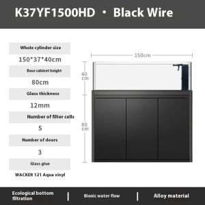 Panoramic Fish Tank Silent Aquarium Borderless Aquarium Tank Alloy Glass Fish Tank