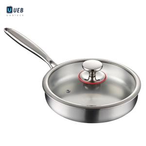 Ueblock✈ 316 Stainless Steel Frying Pan With Lid Non-Stick for Omelette Pancake Steak