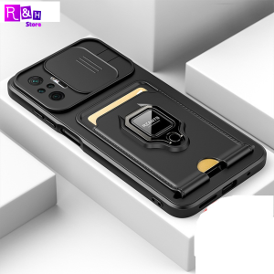 Case Xiaomi Redmi Note 8 8 Pro 9 9s 9 Pro 10 10s 10 Pro Slide Camera with Card Slot Ring Standing