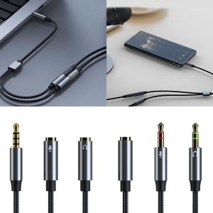 Gold Plates Connection Gaming Sound Adapter 3.5mm Female to Double Male Headphone Microphones Splitter Cable for PC & Laptop