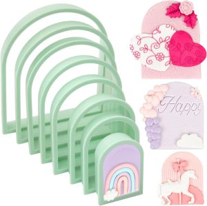 KALAIEN Arch Cookie Cutter 8 Piece Cookie Cutter Set 3D Polymer Clay Cutter for Baby Shower/Birthday/Wedding/Rainbow/Easter Cookie Cutters