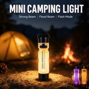 Mini Keychain Lamp Outdoors Portable Work Lamp Emergency Lighting Camping Fluorescent Flashlight