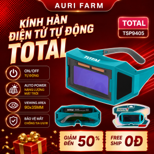 Kính hàn tự động Total TSP9405 bật/tắt tự động vùng quan sát 90x35mm chuyển thời gian Sáng sang tối