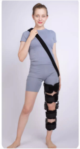 AIMO Unloader ROM Knee Brace Hinged Immobilizer for ACL MCL PCL Injury - Orthosis Stabilizer for Women and Men. Adjustable Recovery Support for Orthopedic Rehab Post Op Meniscus Tear Arthritis Knee joint fixation brace fracture assist device