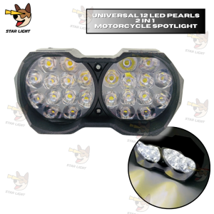 UNIVERSAL 12 LED PEARLS 2 IN 1 MOTORCYCLE SPOTLIGHT MOTORCYLE LIGHTINGS [STAR LIGHT]
