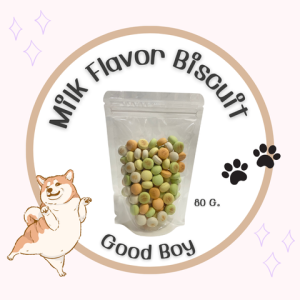 Goodboy บิสกิตรสนมคละสีเม็ดกลม/รูปกระดูก ขนาด 80 กรัม