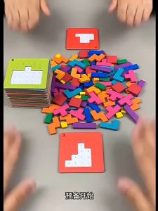 Montessori Magic Block Puzzle Toy Spatial Logical Thinking Training Game Rainbow Stacking Blocks Math Educational Toys for Child