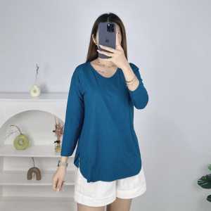 Atasan Polos Spandex Premium Kaos Polos Wanita Lengan 7/8