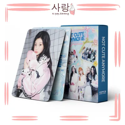55pcs ILLIT《NOT CUTE ANYMORE》Blue LOMO Cards Set Collection Kpop Photocard Wonhee Minju Yunah Moka Iroha Kad Foto