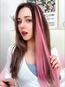 2/4PCS Seamless Clip On Hair Piece Color Highlights Long Straight Synthetic Hair Extension for Women