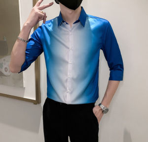 áo sơ mi áo sơ mi nam dài tay phong cách Hàn quốc phối màu cực sang chảnh thiết kế tay lửng đầy nam tính sự phá cách tạo nên gu thời trang riêng biệt chất vải mềm mịn - H62