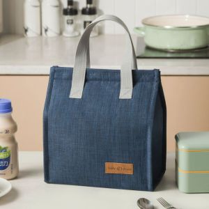 DVFDA Travel Casual Cooler Lunch Box Bag Outdoor Insulation Package Solid Color Food Hand Bags Tote Canvas Lunch Bag Waterproof Lunch Bag Thermal Breakfast Organizer