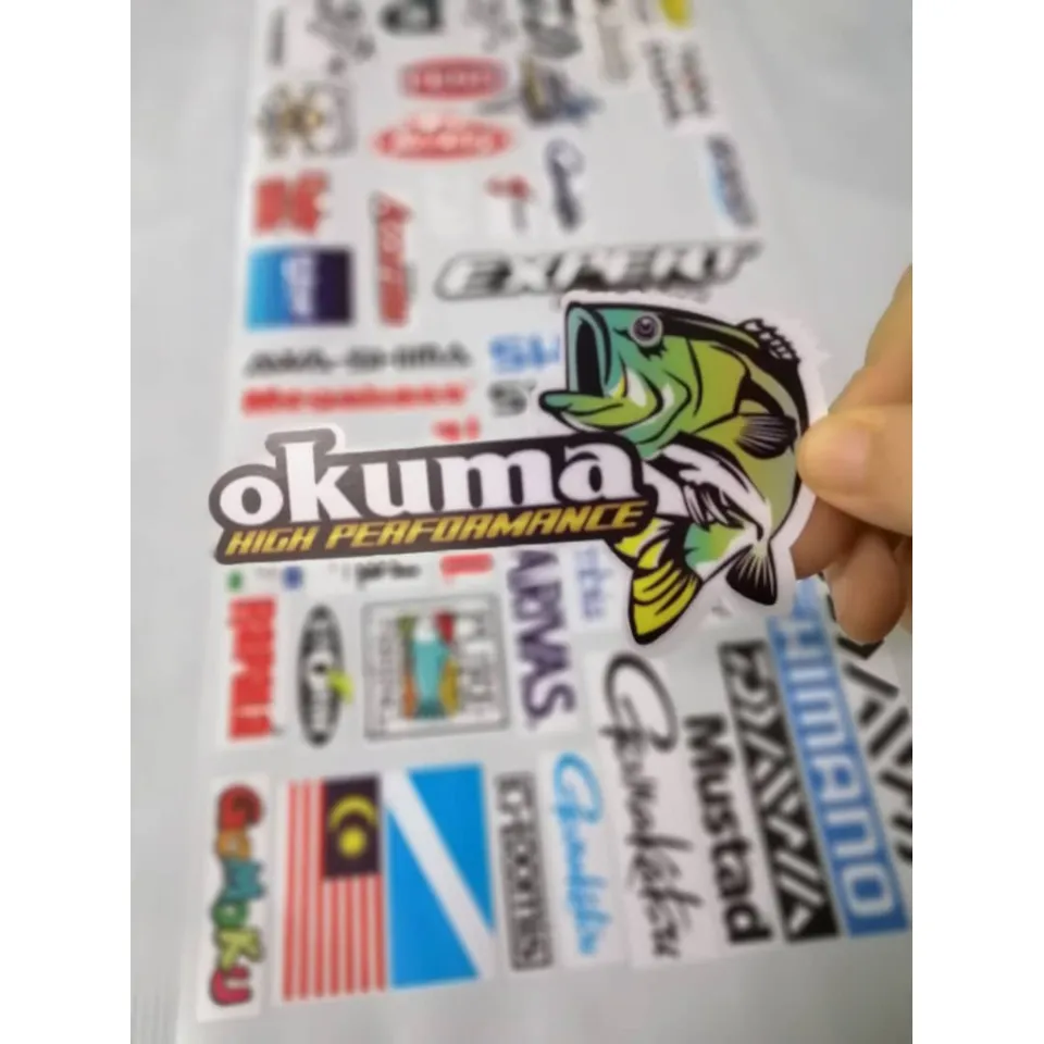 ✸50pcs Fishing Brand Sticker - PVC water proof, scratch proof, Good Quality Sticker  Decal Daiwa Shimano Rapala Abu Garcia☼