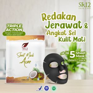SR12 Sheet Mask Brightening 5pcs Pencerah Wajah Glowing Acne IsI 5 Masker Wajah Jerawat Kulit Berminyak