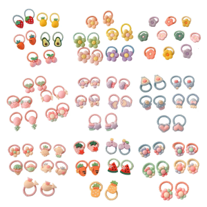 10ชิ้นผมสีสันสดใสสำหรับเด็กผู้หญิงตัวเล็กพร้อมจี้ดอกไม้อะคริลิกยางนุ่มเหมาะสำหรับชุดของใช้ประจำวันสำหรับไปเที่ยวเด็ก