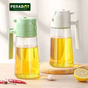 470ML Glass Spray Flask Spray Dual Purpose Air Fryer Kitchen Household Spray Flask Oil Tank Spicing Oil