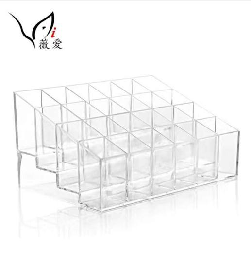 Clear Acrylic 24 Lipstick Holder Display Stand Cosmetic Storage Rack