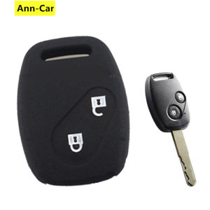 【Ann-Car】Silicone Key Cover For Honda 2 Buttons for Honda Jazz(Fit) City civic FD Accord CR-V