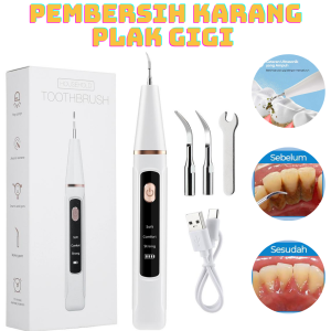 RAJA YUKU Alat Pembersih Penghilang Karang Plak Gigi ultrasonik Scaler Listrik Sikat Gigi kuning