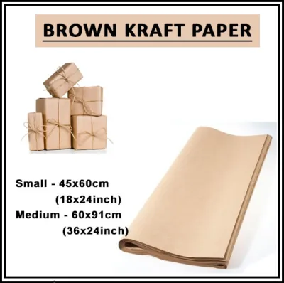 (5sheet) FOLDED Brown Kraft Wrapping Paper 80gsm bigger than cartolina