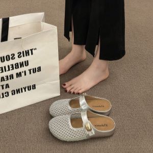 Half Height Flip Flops for Women in Summer Versatile for Outdoor Wear Bohemian Niche Hollow Out Sandals