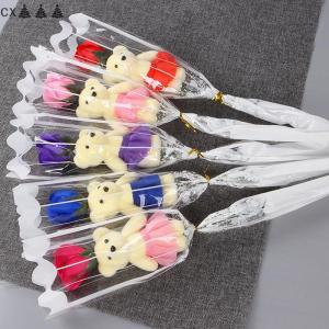 CX🎄💓💥 1Pcs Gấu Xà Phòng Rose Bouquet Valentine Ngày Quà Tặng Cho Fridend Bó Hoa Cưới Trang Trí Nhà Tổ chức Nhân Tạo Hoa Hồng Hoa