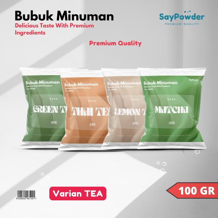 bubuk minuman rasa tea 100gr green tea thai tea matcha powder serbuk ...