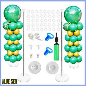 bluesea ชุดขาตั้งเสาลูกโป่งแบบปรับได้ขาตั้งลูกโป่งเสาโลหะแบบยืดหดได้ปาร์ตี้วันเกิดงานรับปริญญางานแต่ง