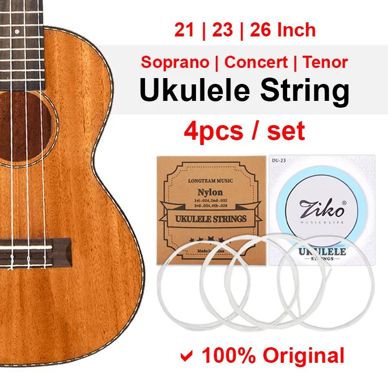 Corde Per Ukulele In Nylon - Set 4 Pezzi Per Soprano E Concerto Con Plettri Inclusi - Foto 5