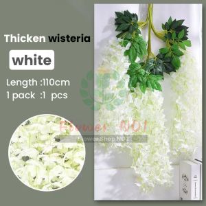 【Fast Delivery】1Pcs Thicken Artificial Flowers Wisteria Flower Vine Silk Garland Arch Wedding Home Garden Flower Art DIY Living Room Office Decoration(New thickened upgrade 110cm/45in)